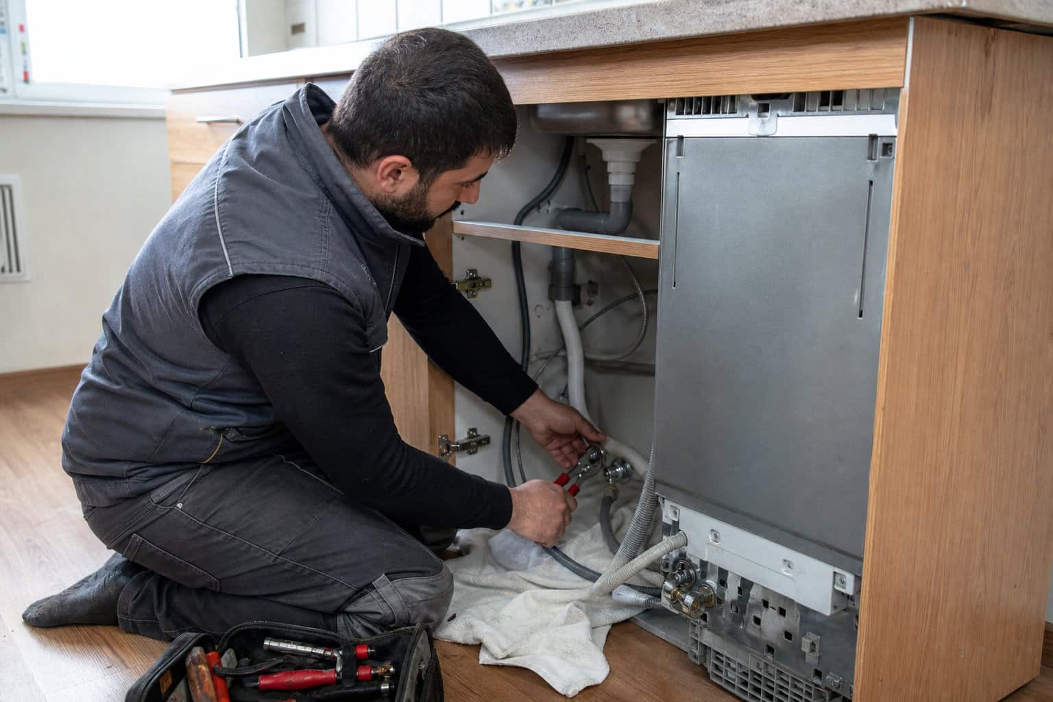 Bulaşık makinesi hortumu bağlama