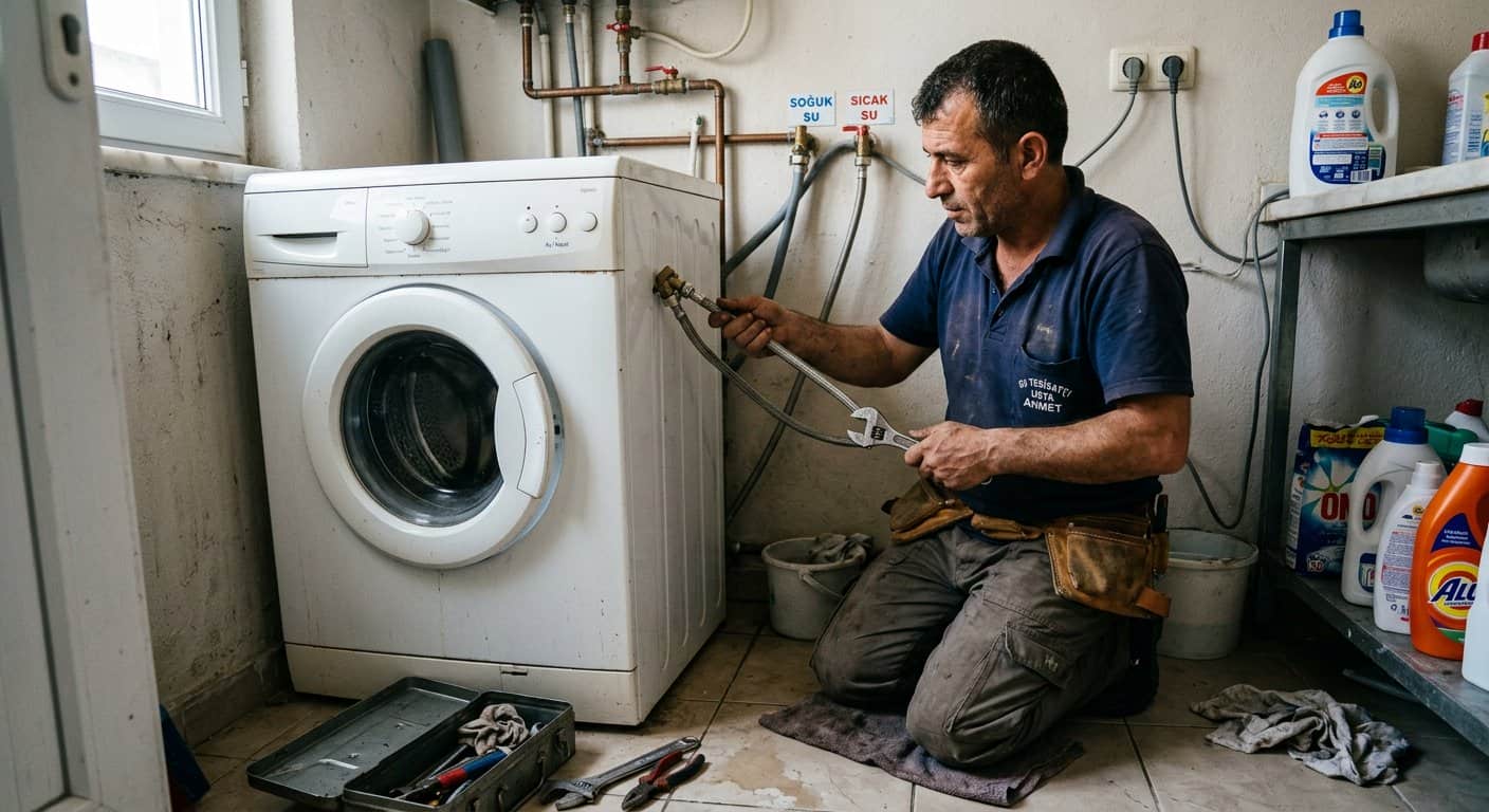 Çamaşır makinesi su hatti bağlantısı tamiri